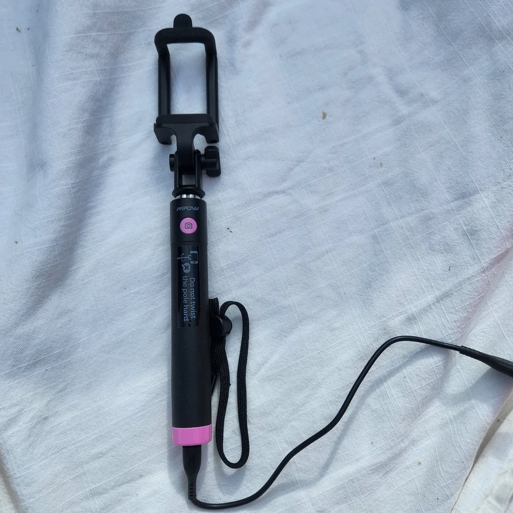 Black and Pink Selfie Stick with Remote